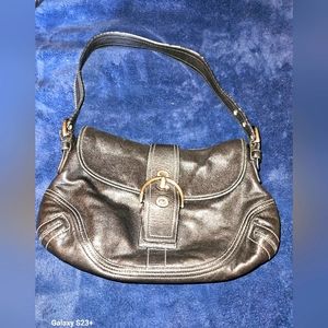 Black leather Soho Shoulder Coach